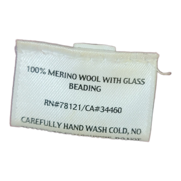 Eileen Fisher Women's Lightweight V Neck Jeweled Sweater Maroon Size S/Petite - Picture 6 of 7